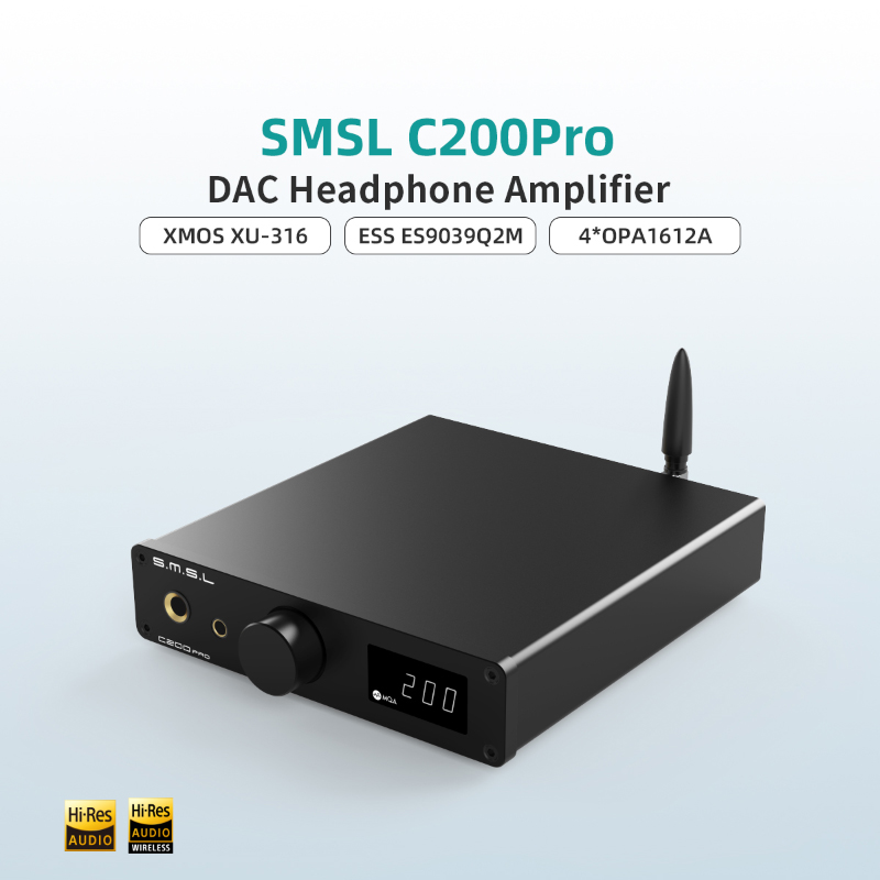 Dac With Headphone Amp Balanced - SMSL C200 PRO MQA LDAC DSD512