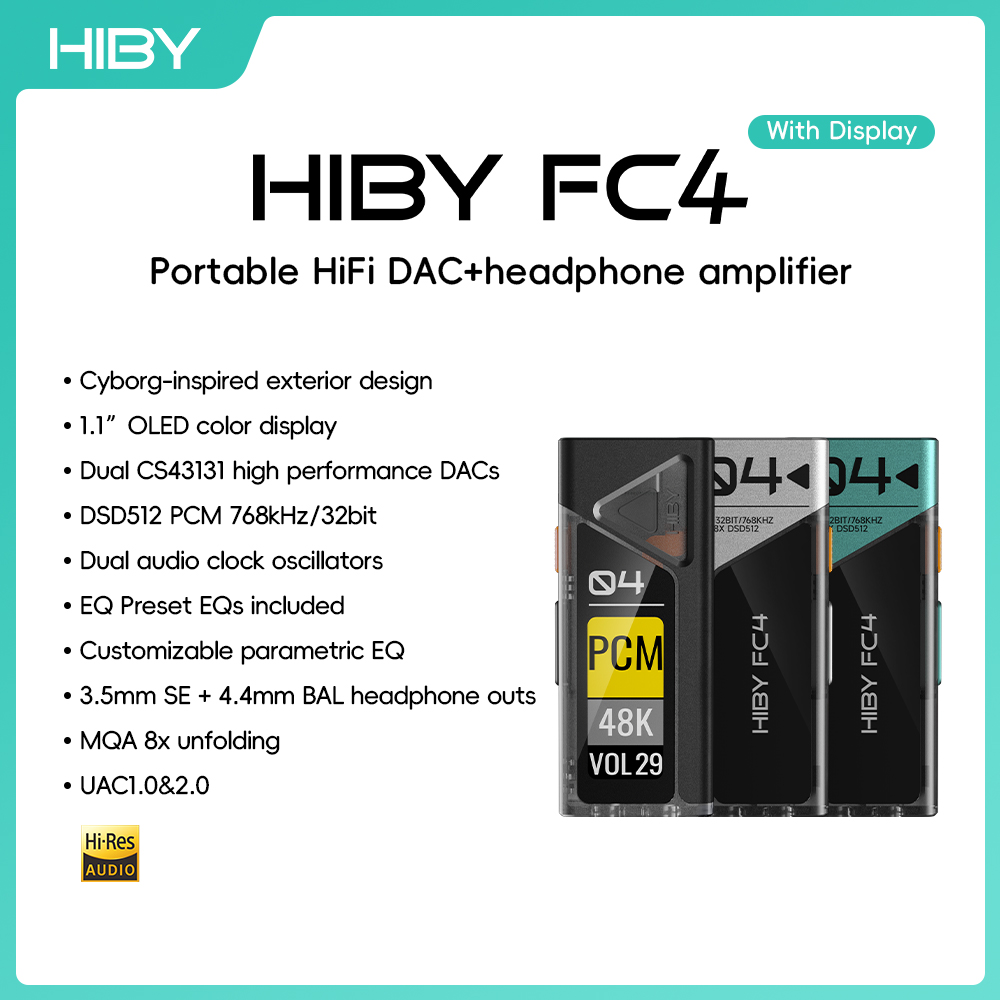 Dual Ess9038 Dac - HiBy FC4 HiFi USB DAC Headphone
