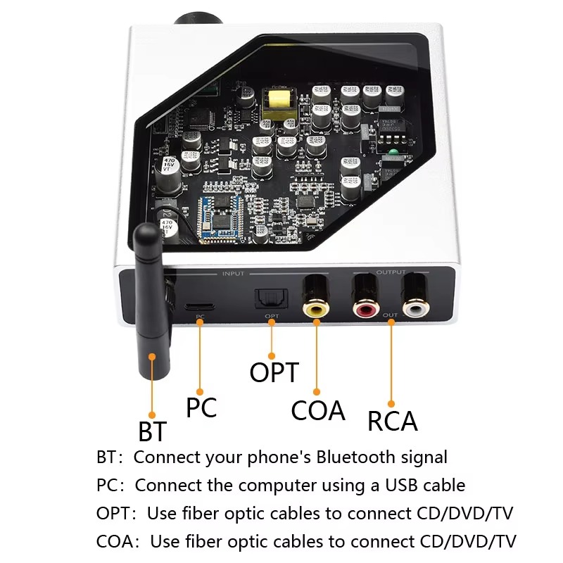 D5 Lossless Audio Decoder QCC3 - đánh giá và giá Dac Usb Coaxial Optical Bluetooth