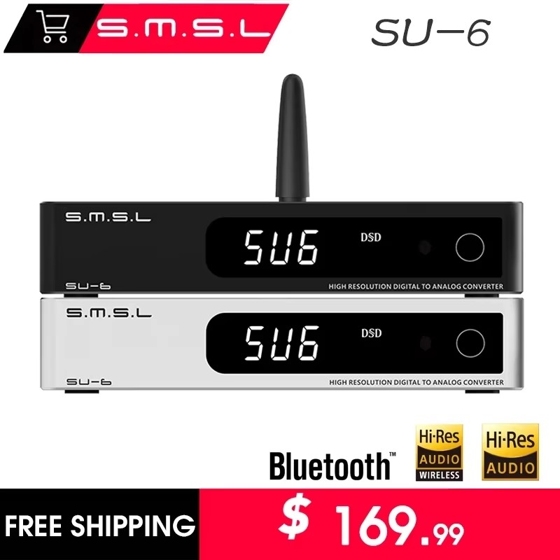 SMSL SU-6 Decoder ES9038Q2M OP - đánh giá và giá Dac Usb Coaxial Optical Bluetooth