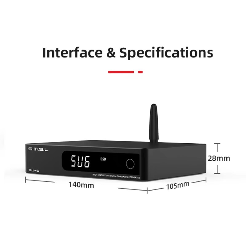 SMSL SU-6 Decoder ES9038Q2M OP - đánh giá và giá Dac Usb Coaxial Optical Bluetooth